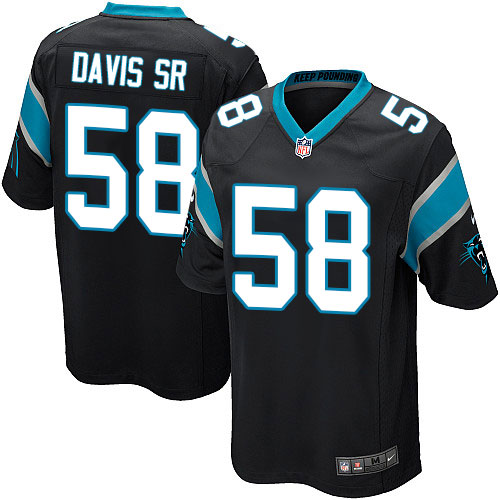 Nike Panthers #58 Thomas Davis Sr Black Team Color Youth Stitched NFL Elite Jersey